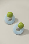 Resin Door Knocker Hoop Stud Earrings (Pick Color)