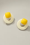 Resin Door Knocker Hoop Stud Earrings (Pick Color)
