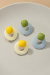 Resin Door Knocker Hoop Stud Earrings (Pick Color)