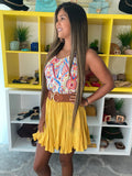 Drawstring Gored Hem Skirt