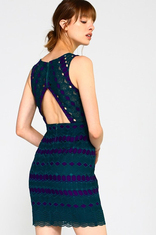 Geometric Knitted Cocktail Dress