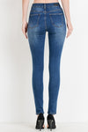 High Waist Button Down Full Length Skinny Jean