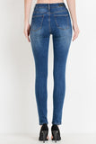 High Waist Button Down Full Length Skinny Jean