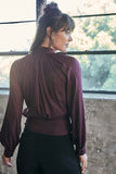 Bell Sleeve Tie Neck Top