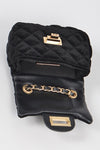Black Velvet Quilted Mini Bag