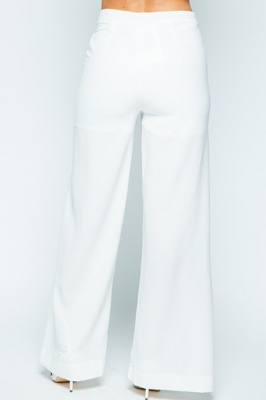 White Wide Leg Pants