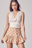 V- Neck Back Tie Crop Top