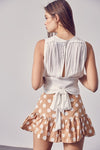 V- Neck Back Tie Crop Top