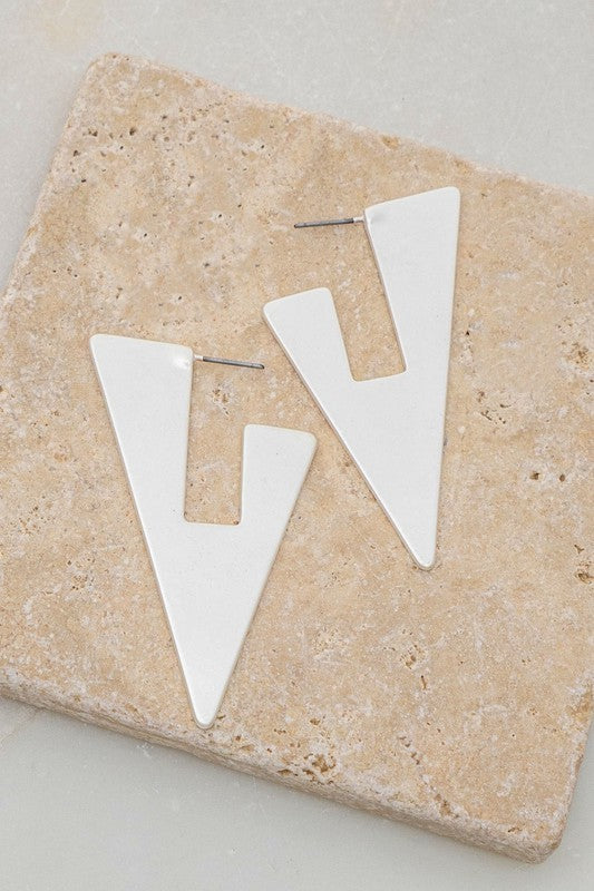 Cutout Triangle Metal Earrings