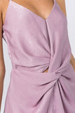 Satin Front Twist Detailed Short Dress