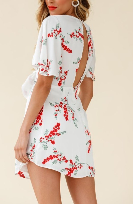 Floral Kimono Style Short Dress