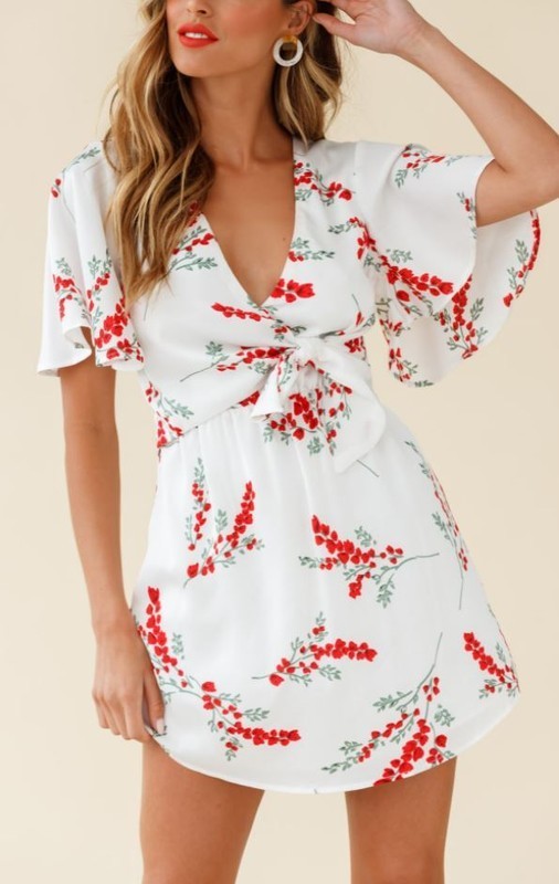 Floral Kimono Style Short Dress