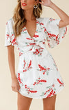 Floral Kimono Style Short Dress