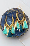 V Shape Casting Hoop Tassels Earrings