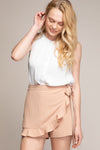 Cascade Ruffle Edge Tie Waist Skirt