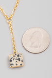 Semi Precious Square Stone Pendant Necklace
