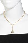Semi Precious Square Stone Pendant Necklace
