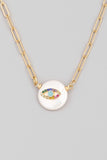 Round Pearl Eye Pendant Necklace