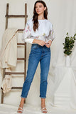 Spring Floral Print Dolmen Sleeve Top