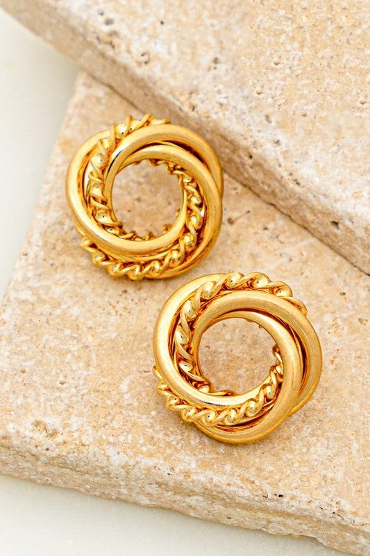 Intertwined Chain Stud Earrings