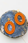 Straw Oval Hoop Earrings