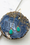 Long Hook Teadrop Natural Stone Earrings