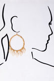 Beaded Leaf Detail Hoop Earrings