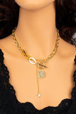 Asymmetric Chunky Chain and Curb Chain Necklace