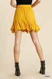 Drawstring Gored Hem Skirt