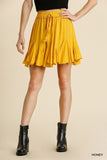 Drawstring Gored Hem Skirt