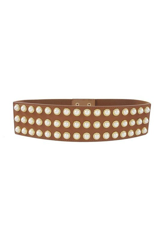 3 Row Pearl Stud Belt