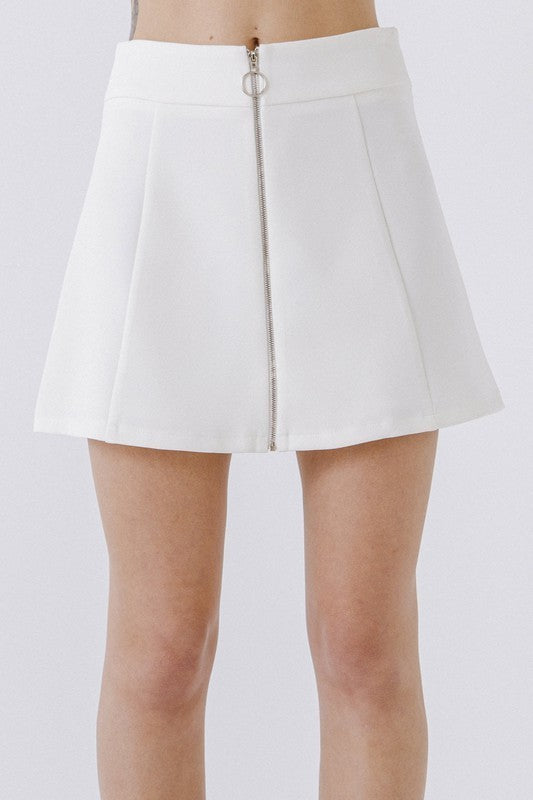 Front Zipper Detail Skirt