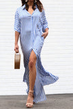 Button Down Woven Shirt Maxi Dress