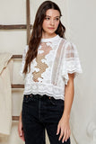 Eyelet Floral Embroidery Top
