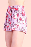 Floral Sketch Print Pocket Shorts