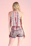 Kaleidoscope Paisley High Neck Romper