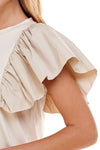 Knit Ruffle Sleeve Short Dress