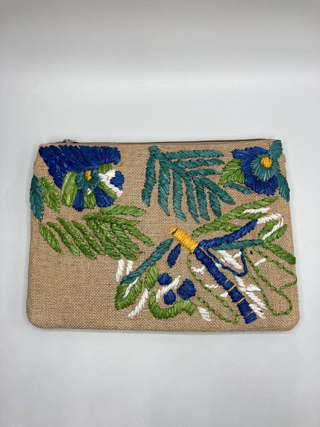 Tropical Print Summer Rattan Cross Body Bag (Pick)