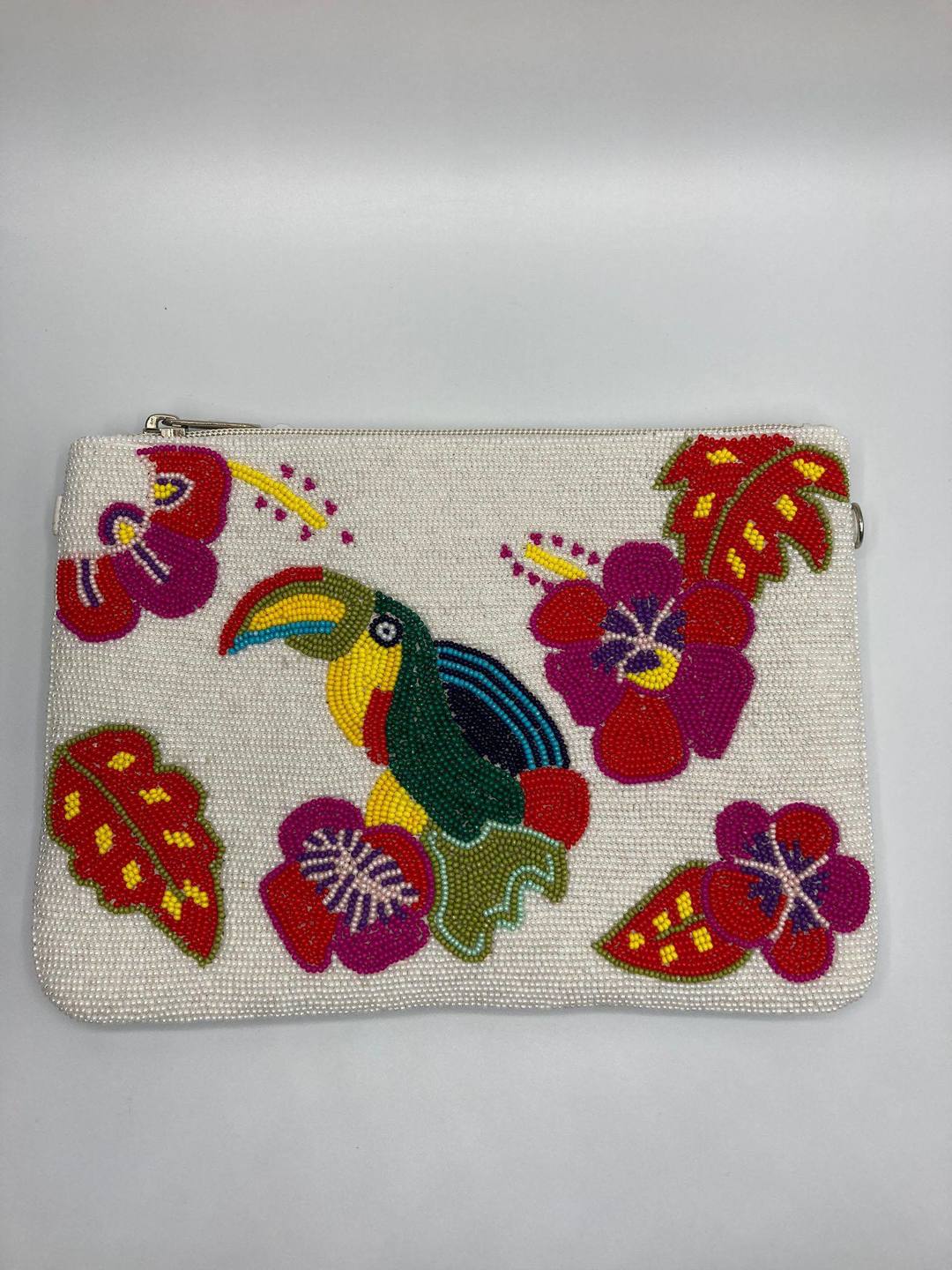Beaded Parrot Fashion Clutch Bag