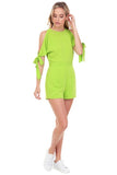 Cold Shoulder Tie Sleeve Romper