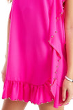 Ruffle Embellished Short Dress (Pick Color)