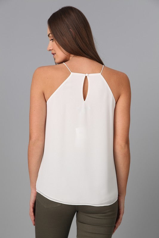 Key Hole Tank with Pleat Detail