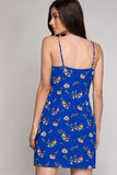 Strappy Front Ruffle Print Dress