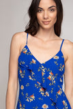 Strappy Front Ruffle Print Dress