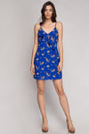 Strappy Front Ruffle Print Dress