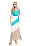 Sleeveless Color Block Maxi Dress