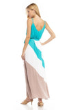 Sleeveless Color Block Maxi Dress
