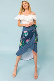 Floral Print SharkBite Skirt
