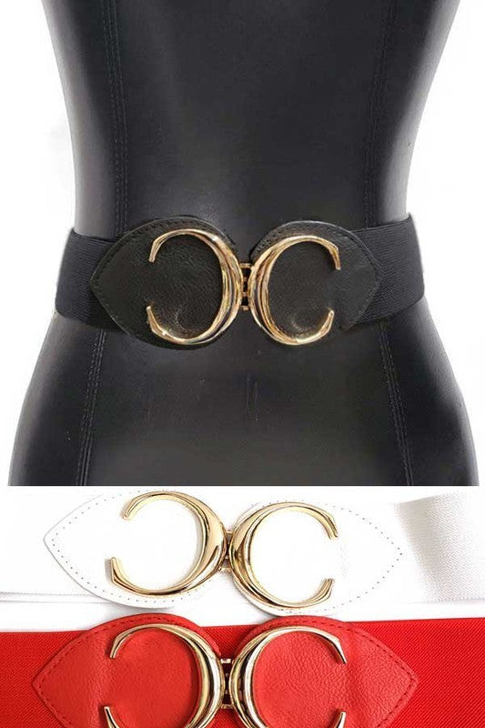 Wide Gold Metal Elastic Belt (Pick Color)