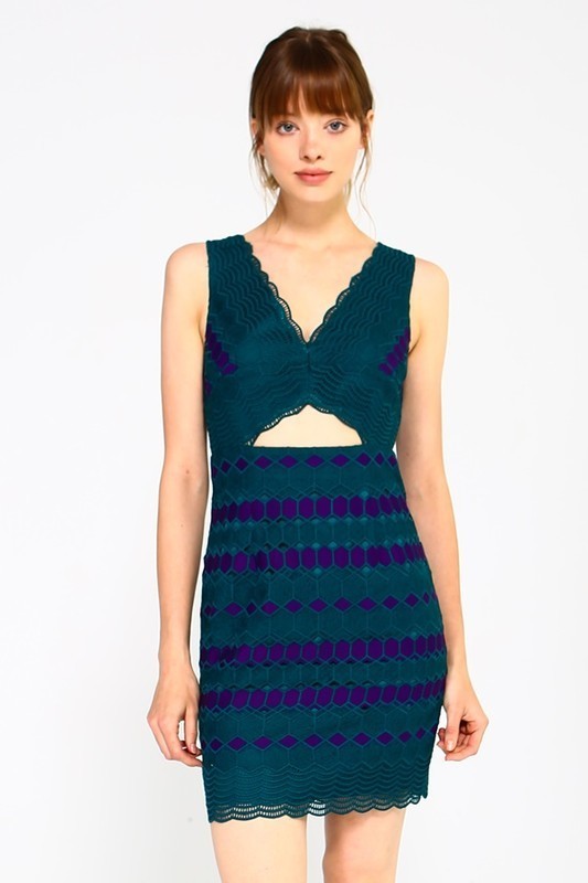 Geometric Knitted Cocktail Dress